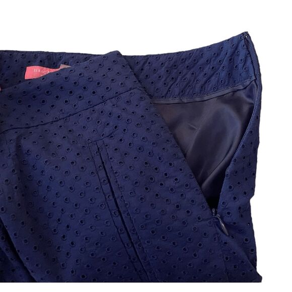 Isaac Mizrahi Crop Pants Sz 4 Navy Blue Swiss Dot - Picture 6 of 6